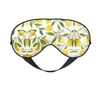 Fresh Tropical Lemons Printing Double Side Soft Eye Mask Reversible Design, Adjustable for Snug Fit, Blocks Light Eye Mask