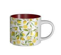 Fresh Tropical Lemons Printing Large-Capacity Ceramic Mugs Functional Cups For Home Office Sleek Design Comfort Grip Handle