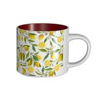 Fresh Tropical Lemons Printing Large-Capacity Ceramic Mugs Functional Cups For Home Office Sleek Design Comfort Grip Handle