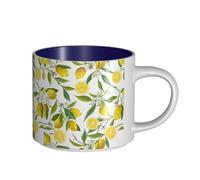 Fresh Tropical Lemons Printing Large-Capacity Ceramic Mugs Functional Cups For Home Office Sleek Design Comfort Grip Handle