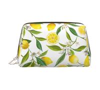 Fresh Tropical Lemons PVC Leather Makeup Bag Cosmetic Pouch Travel Organizer Toiletry Clutch