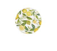 Fresh Tropical Lemons Round Diatomaceous Earth Coaster Set - Natural, Eco-Friendly, Fast-Absorbing Circular Coasters (1/2/4/6-Piece Pack) With Full-Print Design & Smooth Rounded Edges