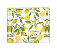 Fresh Tropical Lemons Thick Comfort Mouse Pad with Lock Edge Design, Large Non-Slip Rubber Base Desk Mat for Office