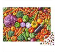 Fresh Vegetables Assortment 1000 Piece Jigsaw Puzzle Dense Vegetable still Life for Adult Educational Game Beautiful Decoration Challenge High Difficulty Birthday 38x26cm000pcs Gifts