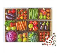 Fresh Vegetables Box 1000 Pieces Puzzle ForAdults Kids Beautiful View Veggie Crates Home Decoration Educational Game Gifts Puzzles for Adults Jigsaw Puzzles for Adults 52x38cm/1000pcs