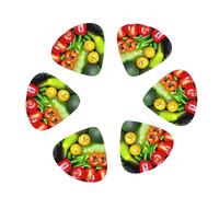 fresh vegetables fruits print Guitar Picks, 12PCS Premium Celluloid Guitar Pick Medium for Acoustic Guitar, Electric Guitar, Bass