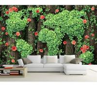 Fresh Woods Tree Rose Vine Green Leaf 3D Wallpaper Easy Install Feature Office Living Room Sofa Bedroom TV Background Wall Decoration-430cm×300cm