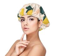 Fresh Yellow Lemons Summer Fruits,Adjustable Silk Hair Wrap Adult's Satin Sleeping Cap Hair Women's Elastic Sleep Bonnet