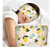 Fresh Yellow Lemons Summer Fruits, Sleep Mask for Home Travel, Full Eye Covers Light Blocking Eye Mask Sleep Eye and Ear Muffs