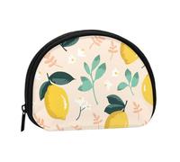 Fresh Yellow Lemons Summer Fruits, Women's Storage Bag Shell Makeup Bag Small Coin Purse Shell Change Pouch