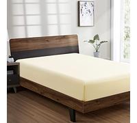 FreshCulture Cal King Fitted Sheet Only - Hotel Quality Fitted Sheet Cal King Size - Ultra Soft & Breathable - Brushed Microfiber - Deep Pocket - Cooling Fitted Sheets(Light Yellow)