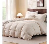 FreshCulture Cream California King Duvet Cover - 3 Pieces Microfiber Bedding Set, Soft Cozy Comforter Cover with Zipper Closure, 104"x98", 2 Pillow Shams, Comforter Not Included