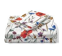 FreshCulture Floral Bed Sheets - Ultra Soft Full Size Bed Sheets - Brushed Microfiber Floral Sheets - Deep Pockets - Easy Care - Hotel Luxury 4 Piece Flower Printed Sheets Full, Le Jardin