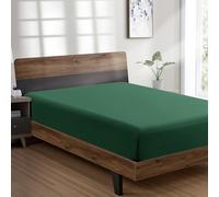 FreshCulture Full Fitted Sheet - Hotel Quality Fitted Sheet - Ultra Soft & Breathable - Brushed Microfiber - Deep Pocket - Cooling Fitted Sheets for Full Size Bed (Dark Green)