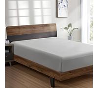 FreshCulture King Fitted Sheet Only - Hotel Quality Fitted Sheet King Size - Ultra Soft & Breathable - Brushed Microfiber - Deep Pocket - Cooling Fitted Sheets for King Size Bed (Light Grey)