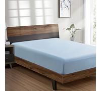 FreshCulture King Fitted Sheet Only - Hotel Quality Fitted Sheet King Size - Ultra Soft & Breathable - Brushed Microfiber - Deep Pocket - Cooling Fitted Sheets for King Size Bed (Light Blue)