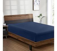 FreshCulture King Fitted Sheet Only - Hotel Quality Fitted Sheet King Size - Ultra Soft & Breathable - Brushed Microfiber - Deep Pocket - Cooling Fitted Sheets for King Size Bed (Navy Blue)