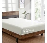 FreshCulture King Fitted Sheet Only - Hotel Quality Ultra Soft & Breathable Brushed Microfiber Fitted Sheet with 21 Inch Deep Pockets - Fits King Size Bed (Ivory)