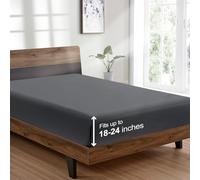 FreshCulture King Fitted Sheet Only - Hotel Quality Ultra Soft & Breathable Brushed Microfiber Fitted Sheet with 21 Inch Deep Pockets - Fits King Size Bed (Charcoal Gray)