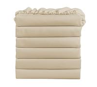 FreshCulture King Fitted Sheets, Bulk Pack of 6, Deep Pocket, Soft Microfiber Bottom Sheets for Home, Salons, Hotels, King Size Fitted Sheets Only (Beige)