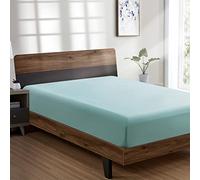 FreshCulture Queen Fitted Sheet - Hotel Quality, Ultra Soft & Breathable Brushed Microfiber, Deep Pocket, Cooling Fitted Sheets for Queen Size Bed (Spa Blue)
