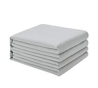 FreshCulture Queen Flat Sheets Only 2 Pack - Hotel Quality Flat Bed Sheets - Brushed Microfiber - Ultra Soft & Breathable - Wrinkle-Free - Easy Care - Flat Sheets Only Queen Size (Light Grey)