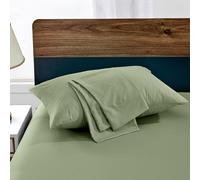 FreshCulture Sage Green Pillowcases Queen Size 2 Pack - Pillowcase Set - Envelope Closure - Soft Brushed Microfiber Fabric - 20x30 Inches Pillow Case Set of 2 for Home, Hotels, Schools
