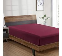 FreshCulture Twin XL Fitted Sheet Only - Hotel Quality Fitted Sheet Twin XL Size - Ultra Soft & Breathable - Brushed Microfiber - Deep Pocket - Cooling Fitted Sheets for Twin XL Size Bed (Burgundy)