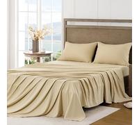FreshCulture Twin XL Sheets - Ultra Soft Twin Extra Long Sheets - Brushed Microfiber - Deep Pockets - Easy Care - Cooling & Breathable Sheets - College Dorm Size - 3 Piece Set (Beige)