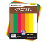 FreshCut Crafts Fall Paper Colors, 21 Cardstock Sheets in 7 Autumn Colors, Double-Sided, Acid-Free, Made in USA for DIY, Scrapbooking & Classroom Crafts