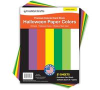 FreshCut Crafts Halloween Paper Colors, 21 Cardstock Sheets in 7 Spooky Colors, Double-Sided, Acid-Free, Made in USA for DIY, Scrapbooking & Classroom Crafts
