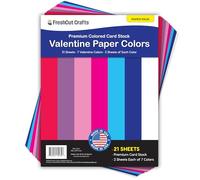 FreshCut Crafts Valentine Paper Colors, 21 Cardstock Sheets in 7 Sweet Valentine Colors, Double-Sided, Acid-Free, Made in USA for DIY, Scrapbooking & Classroom Crafts