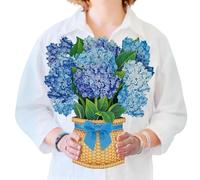 Freshcut Paper Pop Up Cards, Nantucket Hydrangeas, 12 inch Life Sized Forever Flower Bouquet 3D Popup Greeting Cards with Blank Note Card and Envelope