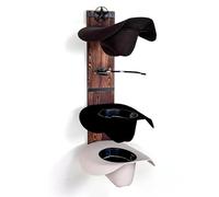 FreshDecor Cowboy Hat Rack for Wall | Western Hat Rack for Cowboy Hats | Rustic Wood and Metal Cowboy Hat Hanger for Wall | Cowboy Hat Holder