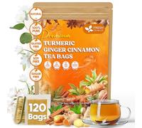 FreshDrinkUS, 120 Tea Bags Turmeric Ginger Cinnamon, 100% Natural, Hand-made Blend of Turmeric, Ginger, and Cinnamon.