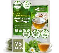 FreshDrinkUS, 75 Nettle Leaf Tea Bags, 100% Natural & Pure from Nettle Leaves. Loose Leaf Nettle Herbal Tea. Nettle Leaf Tea. No Sugar, No Caffeine, No Gluten, Vegan.