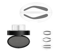 Fresheight Deluxe Stamp Set, Fresheight Eyebrow Stamp Powder Set, Waterproof Sweat-Proof Brow Stamp, Non-Smudge Defining Tool, Beginner-Friendly Eyebrow Stencil Kit for Women (Gray - Arched)