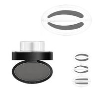 Fresheight Deluxe Stamp Set, Fresheight Eyebrow Stamp Powder Set, Waterproof Sweat-Proof Brow Stamp, Non-Smudge Defining Tool, Beginner-Friendly Eyebrow Stencil Kit for Women (Gray - Rounded)