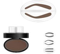 Fresheight Eyebrow Stamp Powder Set,Waterproof Eyebrow Stamp Set, Sweat-Proof, Non-Smudgeable, Beginner-Friendly Brow Defining Tool for Women (Dark brown-A)