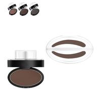 Fresheight Stamp Set,Fresheight Eyebrow Stamp Set,Waterproof,Eyebrow Stamp Powder Set,Beginner-Friendly Brow Defining Tool,Application for Effortless,Natural Brows (Rounded-Dark brown)