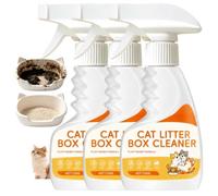 Freshener Cat Litter Box Cleaning Spray, Pet Odour Eliminator Spray, Pet Urine Stain Remover, Plant-Based Long-Lasting Odour Remover for Box, Safe for Indoor Cats and Multi-Pet Homes (3pcs)