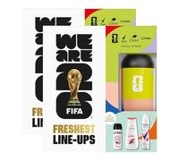 Freshest Line-Ups FIFA Gift Set for Her 2 Pack, Anti-Perspirant, Body Wash, Body Spray & Limited Edition Water Bottle ,3 Piece Self-Care Kit for Women, Official FIFA Football Gift Box