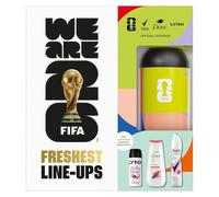 Freshest Line-Ups FIFA Gift Set for Her Anti-Perspirant, Body Wash, Body Spray & Limited Edition Water Bottle ,3 Piece Self-Care Kit for Women, Official FIFA Football Gift Box