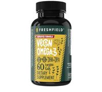 Freshfield Vegan Omega 3, Algae (Algal) Oil, Fish Oil Free Company, Third Party Tested, Carrageenan Free, DHA Supplement w/DPA, Plant Based Omega. Supports Heart, Brain, Joint Health