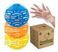 FreshGuard 12-Pack Urinal Screen Deodorizers - 30-Day Long Lasting Scent (Citrus, Mandarin, Arctic Tide) - Anti-Splash & Anti-Clogging Commercial Grade Mats