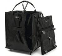 Freshie Reusable Grocery Bag On Wheels, Shopping Trolley, Rolling Tote, Zipper Closure, Lightweight, Carries Up to 66 lb, Folds Flat, Unbreakable Handles (Large, Black)