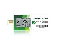 Freshliance Temperature Data Logger with LCD Display, Single Use USB Temperature Recorder with 30000 Points, Auto PDF CSV Report 30Days Cold Chain Transportation Storage, Fresh Tag 1D, 1Pack