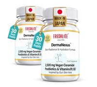 FRESHLITE 2500mg Vegan Ceramide & Postbiotic Skin Supplement - Total Glow | Skin Hydration & Barrier Support - Radiant, Clear & Calm - 120 Vegan Capsules ( 2 x 60 Pack)