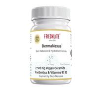 FRESHLITE Ceramide Skin Supplement - Hydration & Barrier Support - Vegan Postbiotics & Vitamins B1, B2 - Works with Collagen & Skincare - DermaNexus™ 60 Capsules, Made in Japan