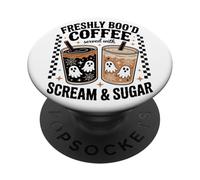 Freshly Boo’d Coffee Scream and Sugar Halloween Graphic PopSockets Adhesive PopGrip